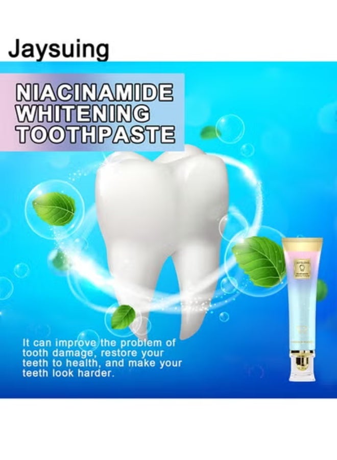 Jaysuing Niacinamide Whitening Toothpaste, Niacinamide Intensive Whitening Toothpaste, Deep Cleaning Care Toothpaste, Fresh Breath (100g) - Image 4